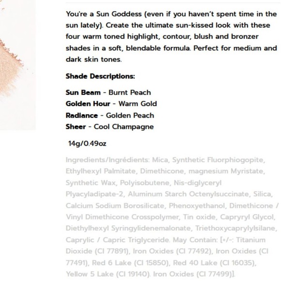 Hipdot Sun Goddess 4 Shade blush and highlight pallette - Picture 7 of 7